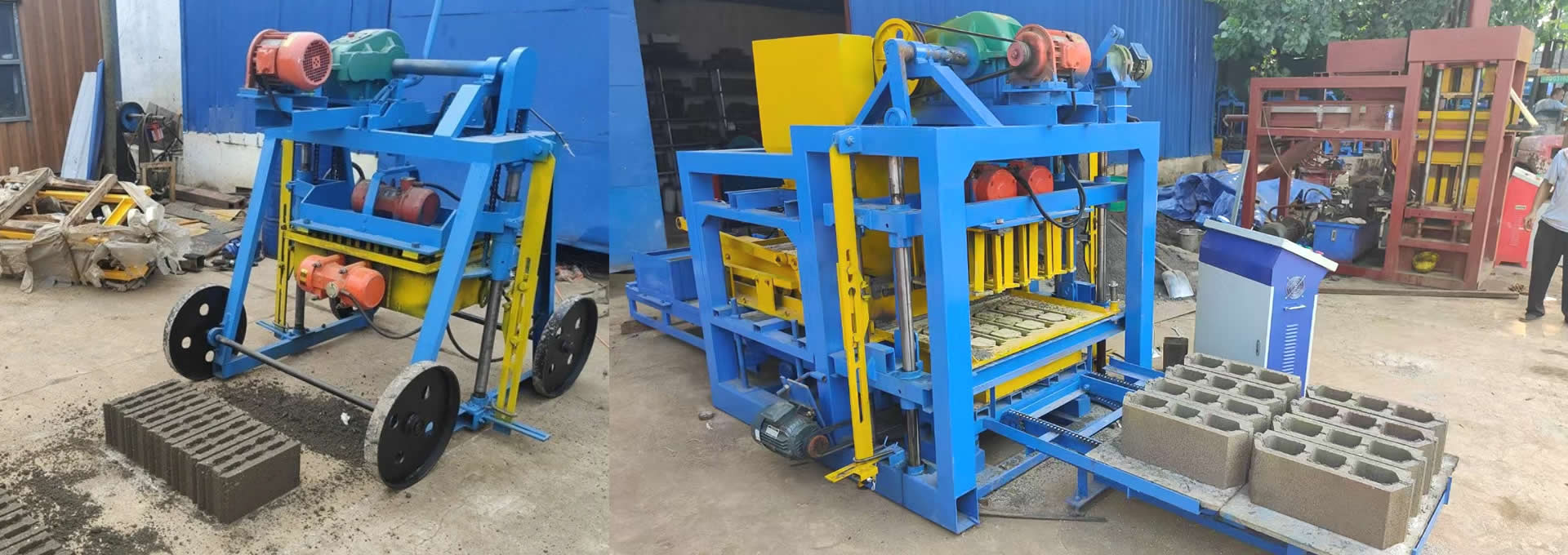 Small brick maker and fully automatic brick maker.